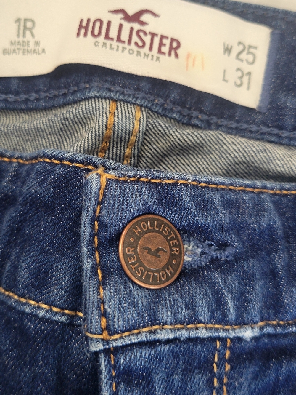 Hollister Women's Distressed Dark Blue Skinny Jeans W25 L 31 - Picture 6 of 11